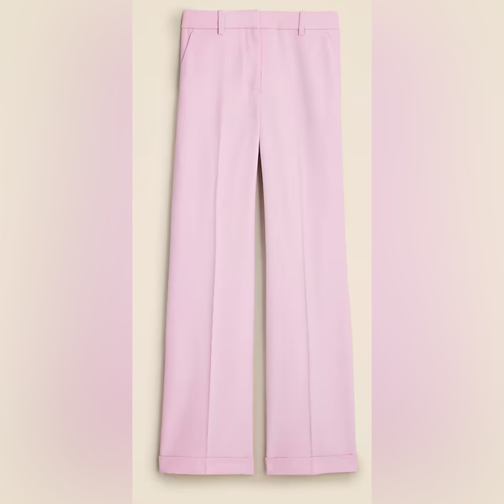 NWOT JCrew Cuffed wide-leg trouser pant in wool blend - Picture 3 of 7